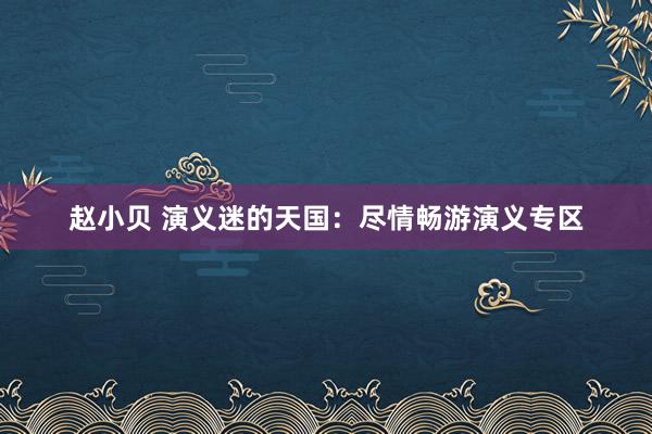 赵小贝 演义迷的天国：尽情畅游演义专区