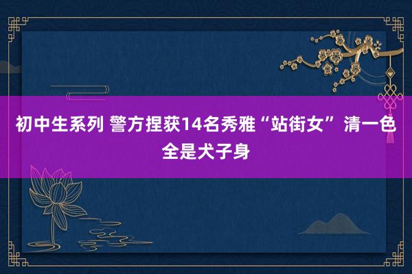 初中生系列 警方捏获14名秀雅“站街女” 清一色全是犬子身